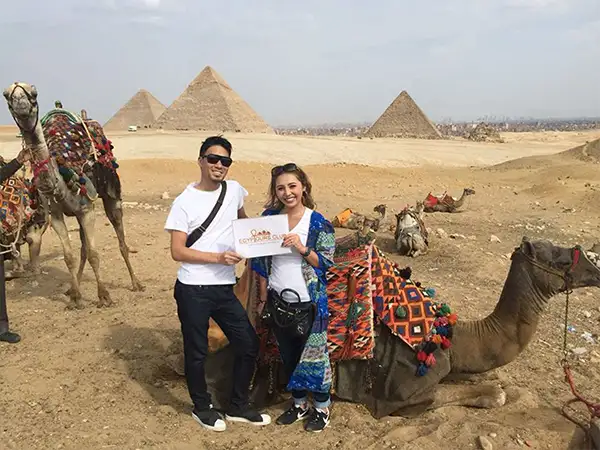 The camel riding by the Pyramids