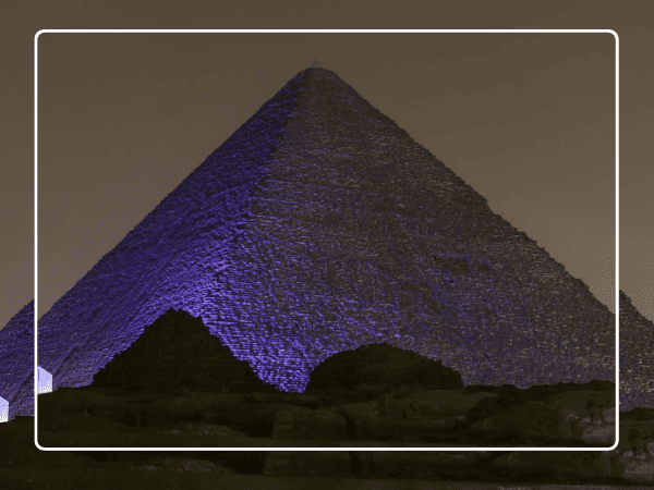 The optional tour of The Pyramids' Light Show