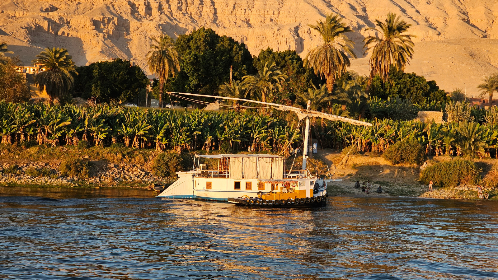 Traditional boat on the Nile during an extended Egypt New Year holiday