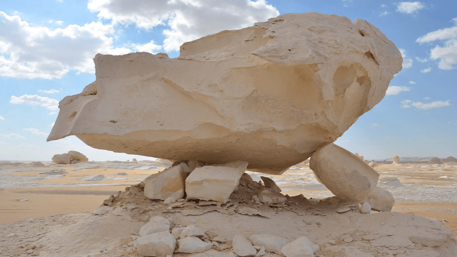 Wind-shaped desert rock formations on a Western Desert expedition from Bahariya Oasis