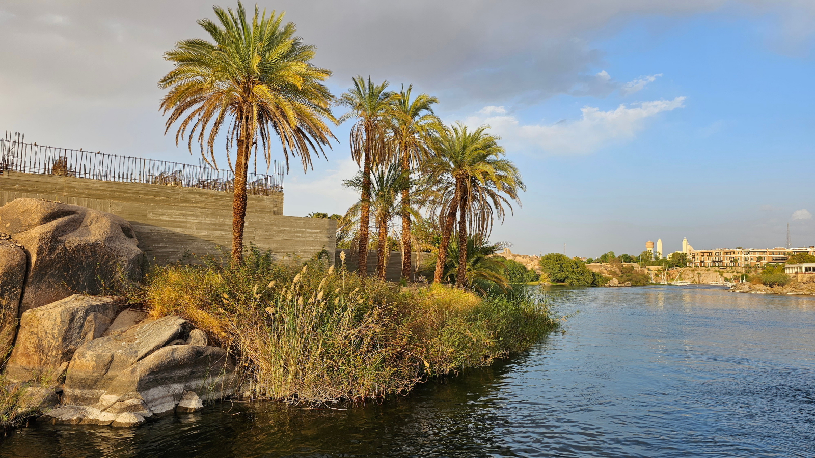 Temple of Kalabsha on its relocated island site beside Lake Nasser