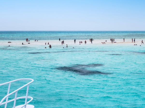 Orange Bay Hurghada white sandbar and turquoise shallow water