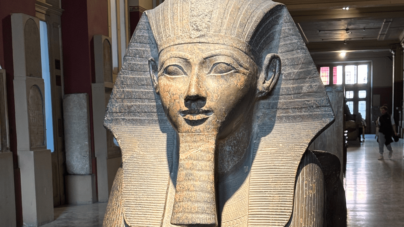 Ancient Egyptian statue inside the Egyptian Museum Cairo