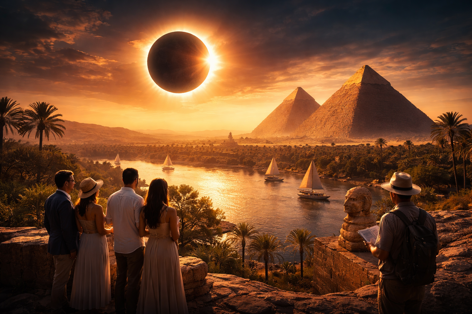 A caccia dell’ombra: Tour dell’eclissi in Egitto di 6 giorni