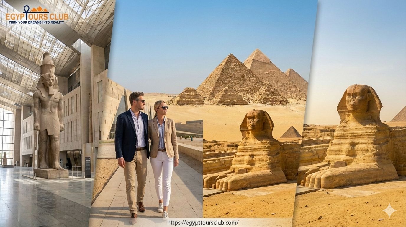 The Grand Egyptian Museum & the Pyramids day tour.