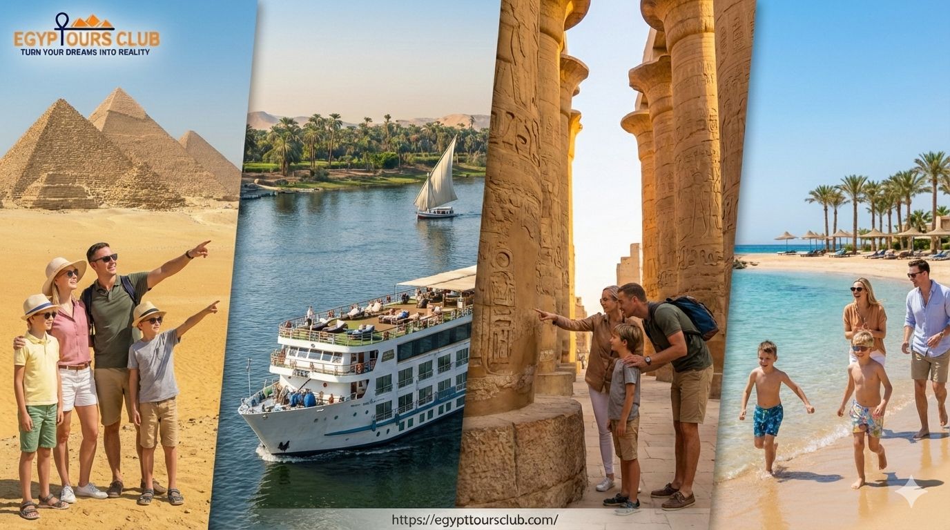 Pacchetti viaggio per famiglie in Egitto.