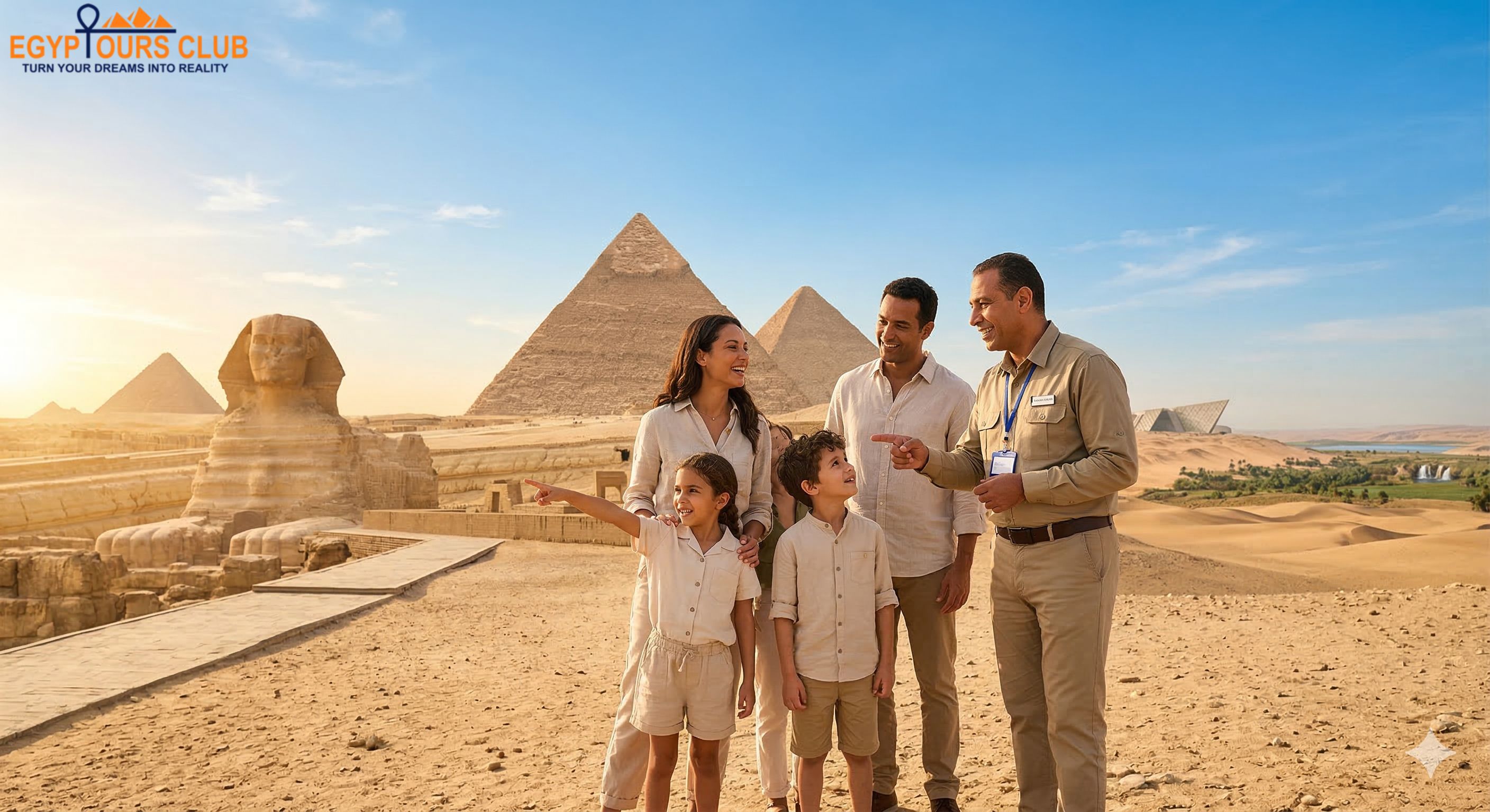 Family enjoying Cairo · Giza · Fayoum during 5-Day Family Tour: Pyramids, GEM & Fayoum Oasis
