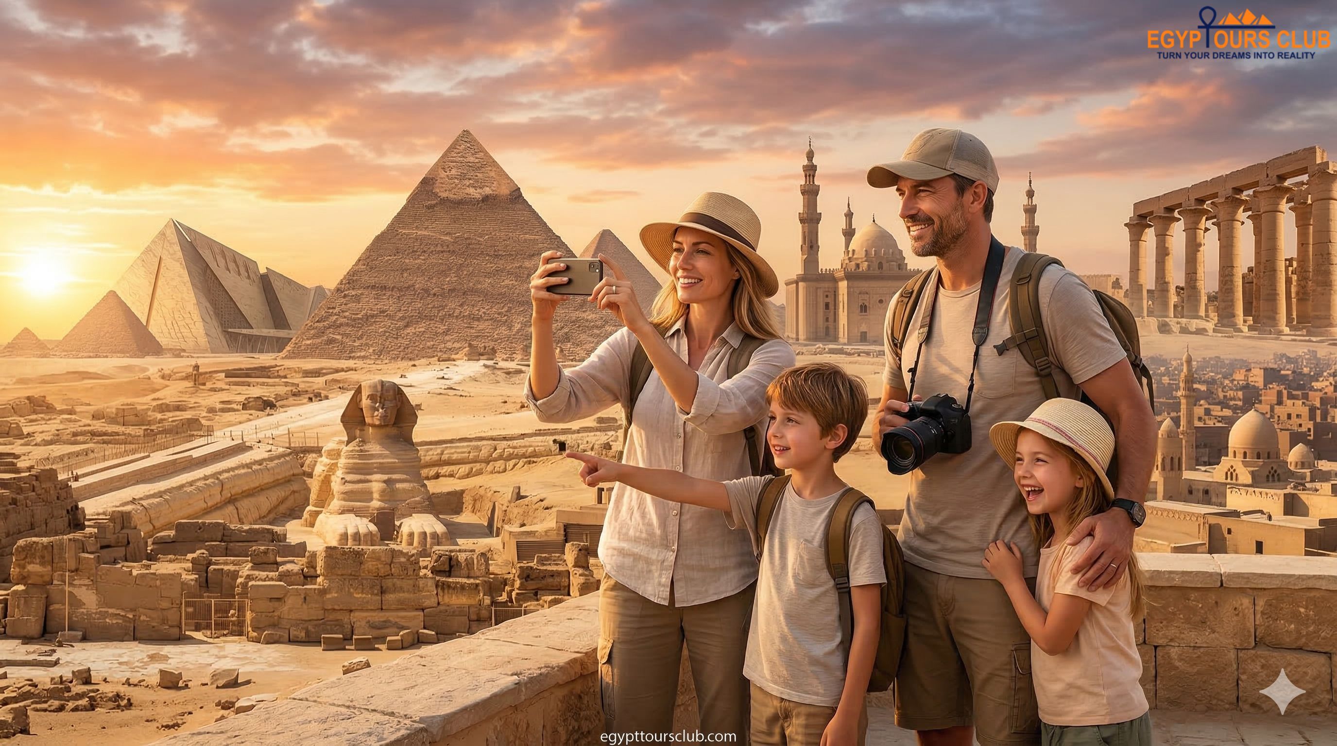 Family enjoying Cairo · Giza · Luxor during 5-Day Cairo & Luxor Family Tour