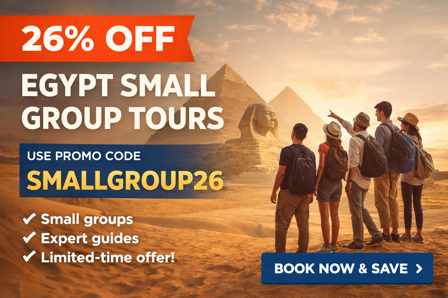-26% sui Tour di Gruppo Piccoli in Egitto