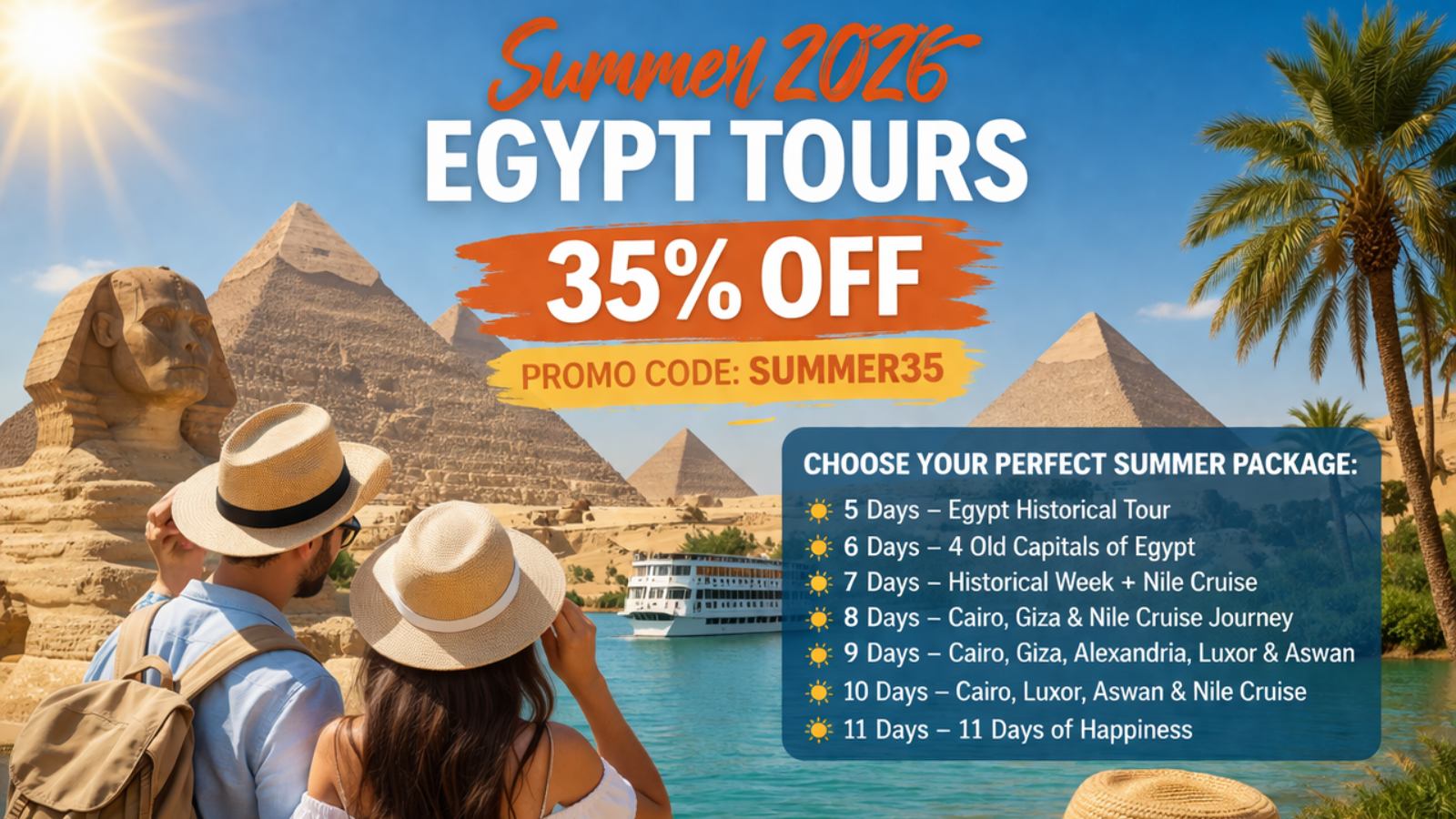 Tour in Egitto Estate 2026: 35% di Sconto (Offerta Limitata) . banner