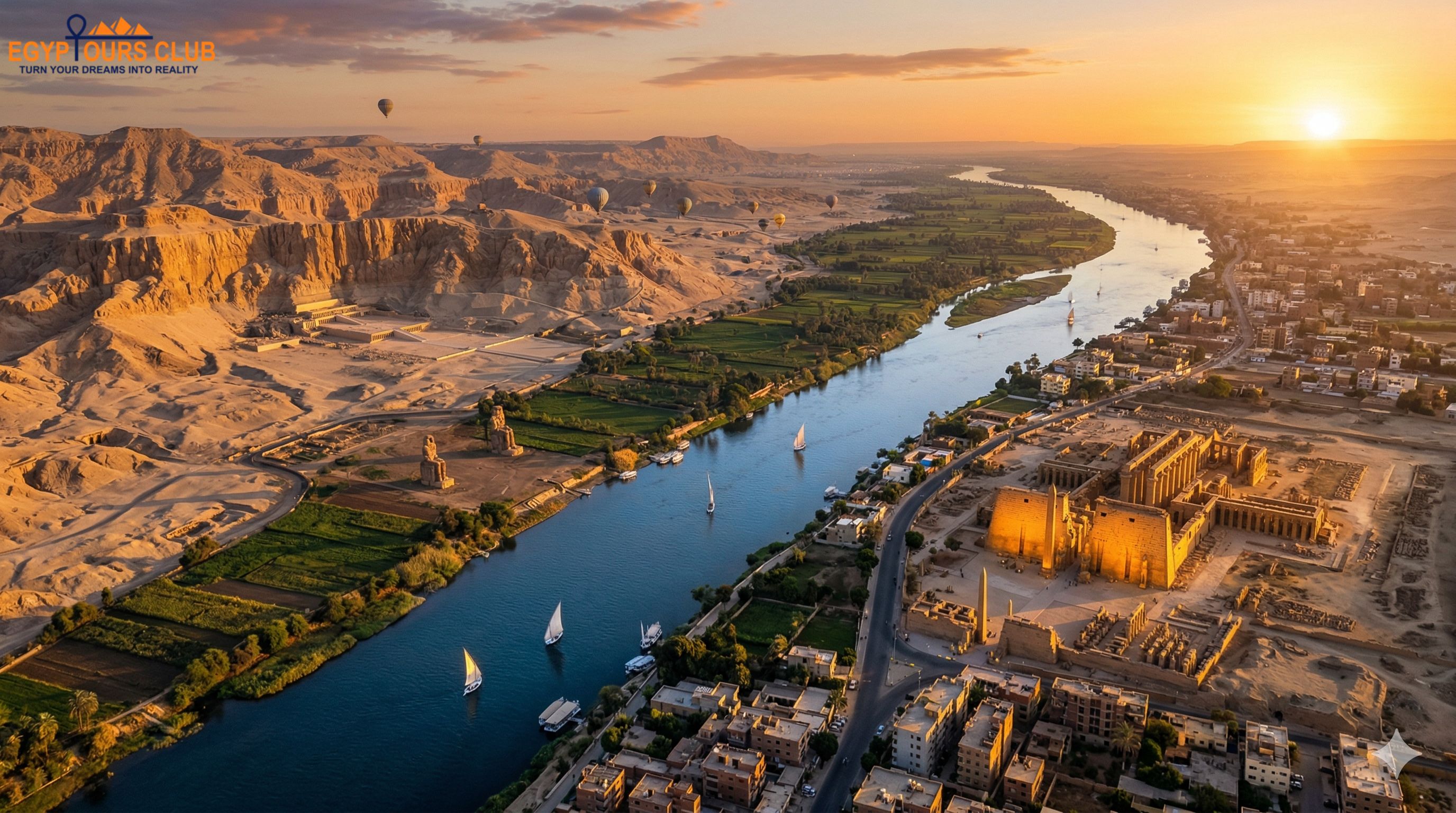 Luxor Nile and West Bank context for Hatshepsut Temple tours
