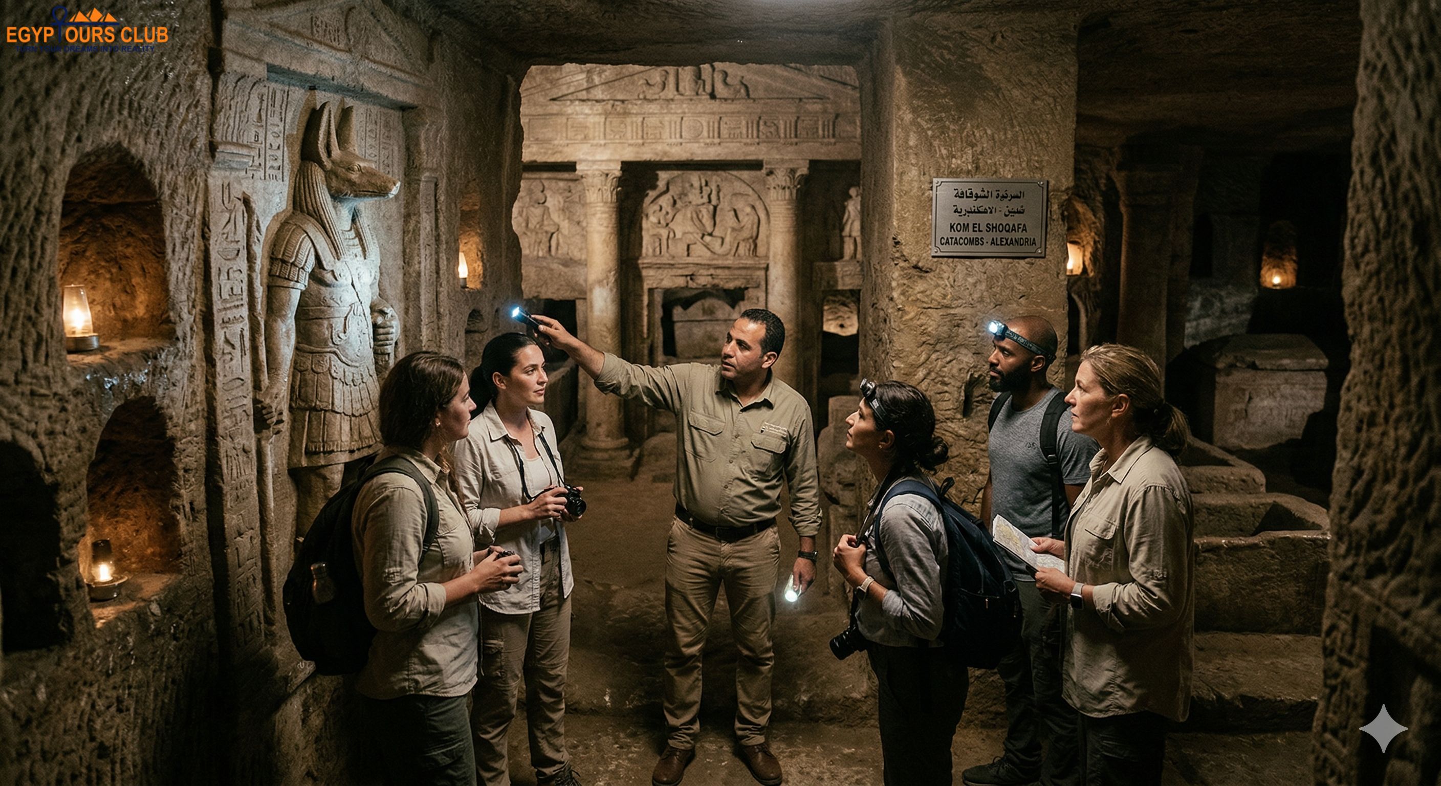 Private guided tour inside Kom El Shoqafa catacombs Alexandria