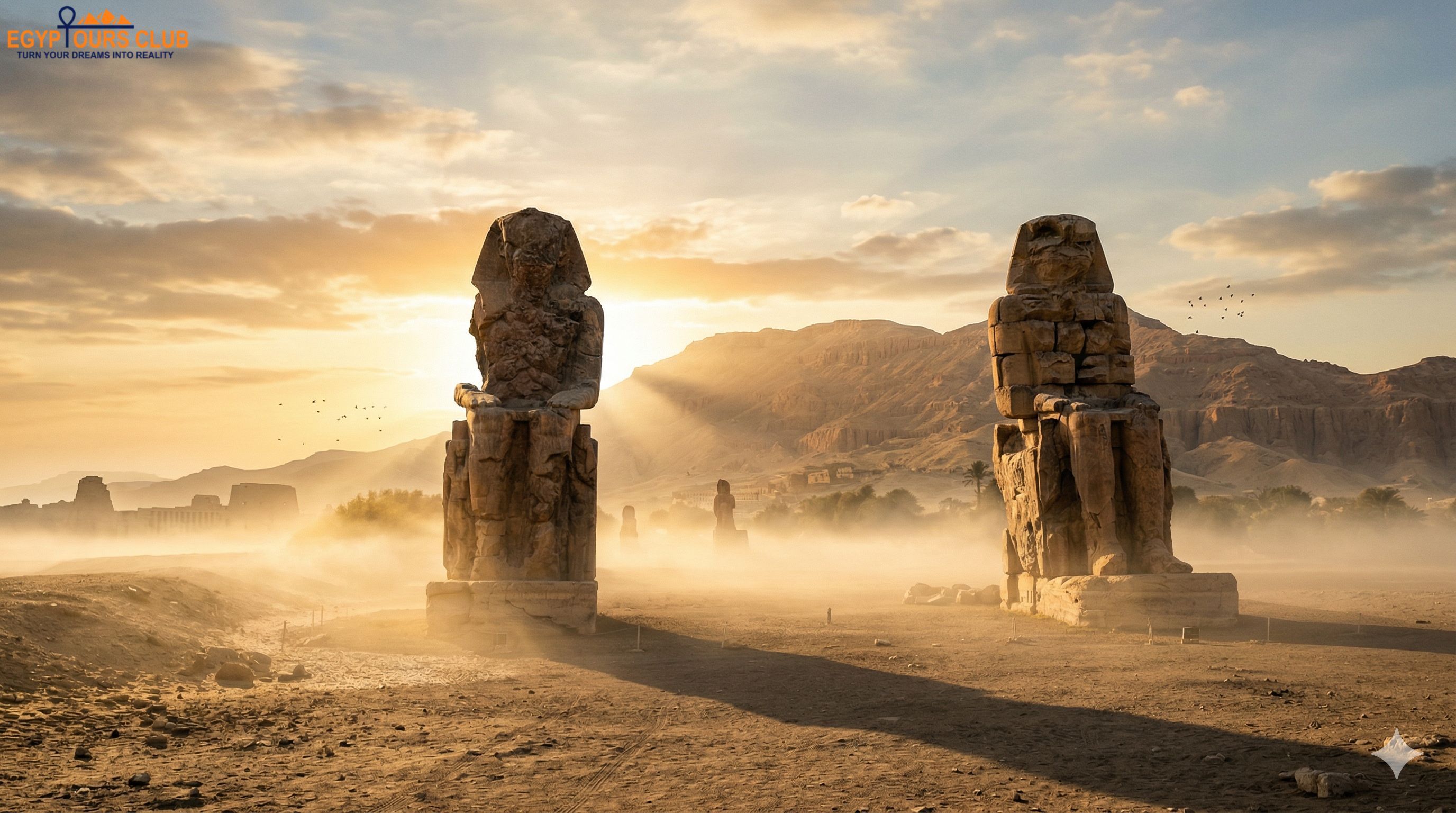 Colossi of Memnon giant statues of Amenhotep III in Luxor