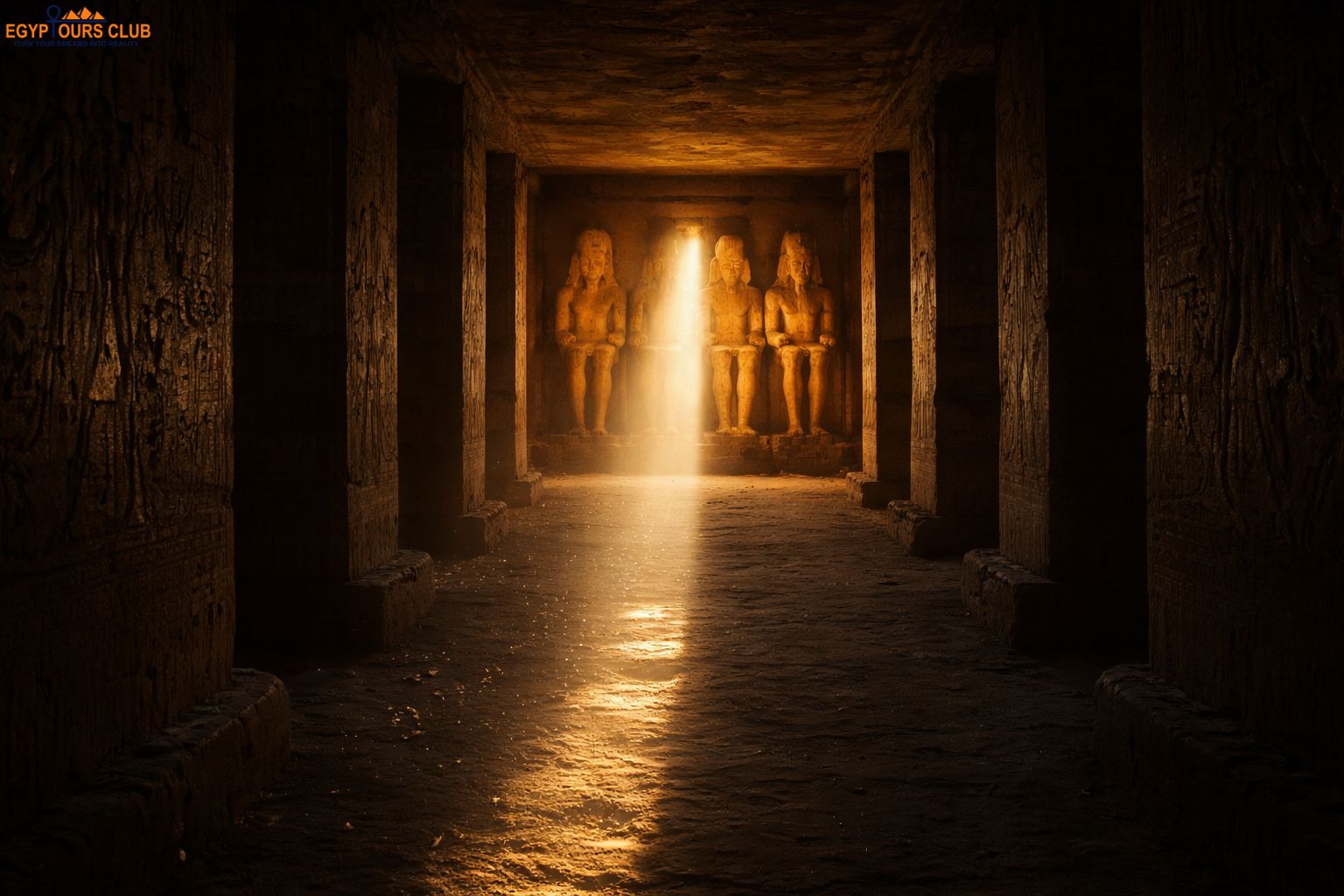 Abu Simbel inner sanctuary sunlight alignment