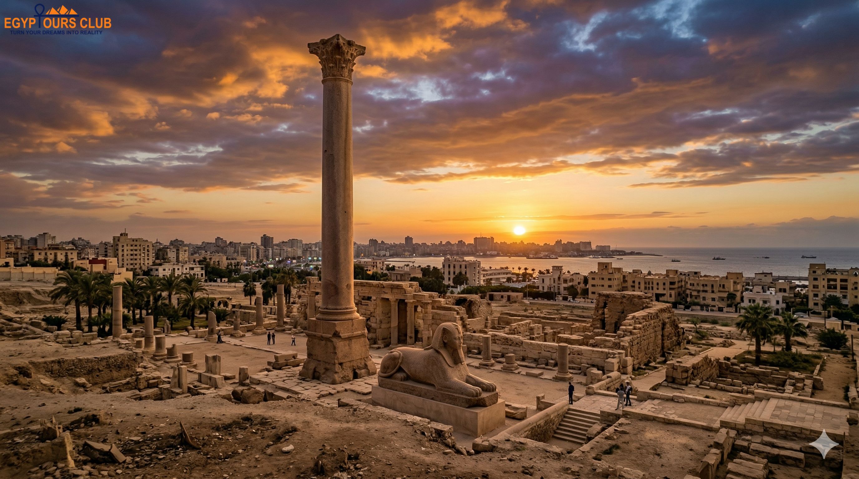 Pompey’s Pillar Alexandria Egypt inside the Serapeum ruins