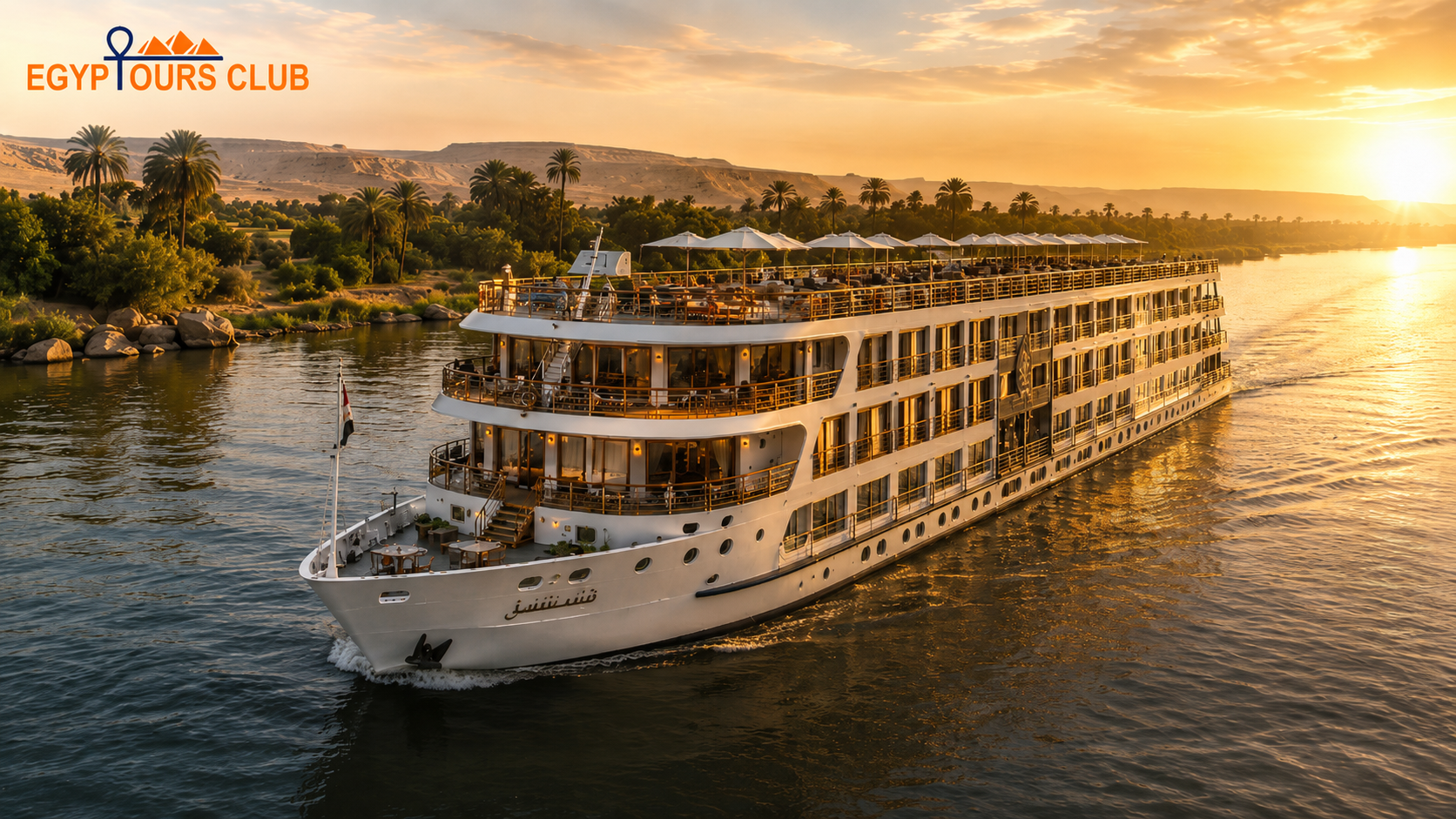 Crucero por el Nilo de 5 estrellas navegando de Asuán hacia Luxor
