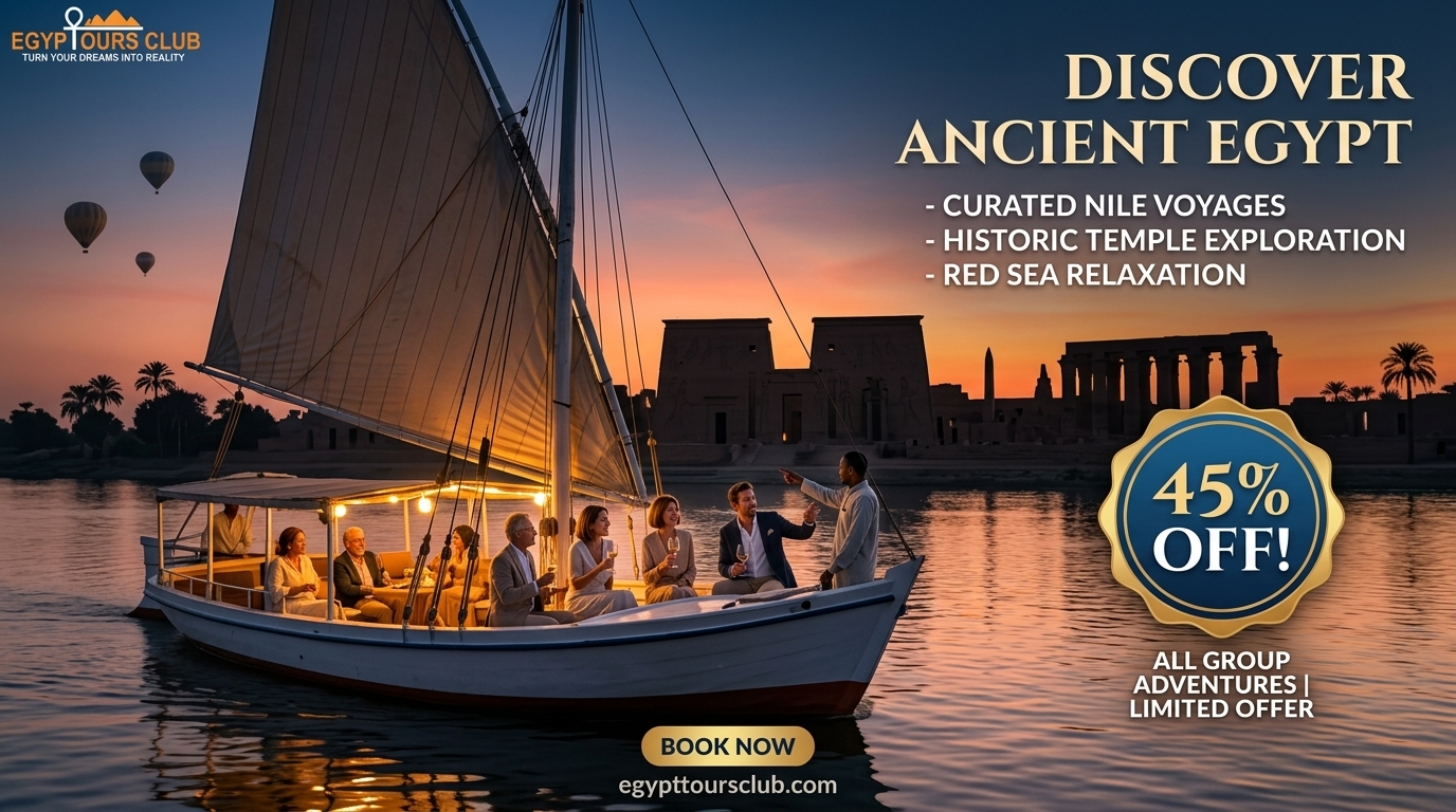45% Off for Egypt Group tour packages . banner