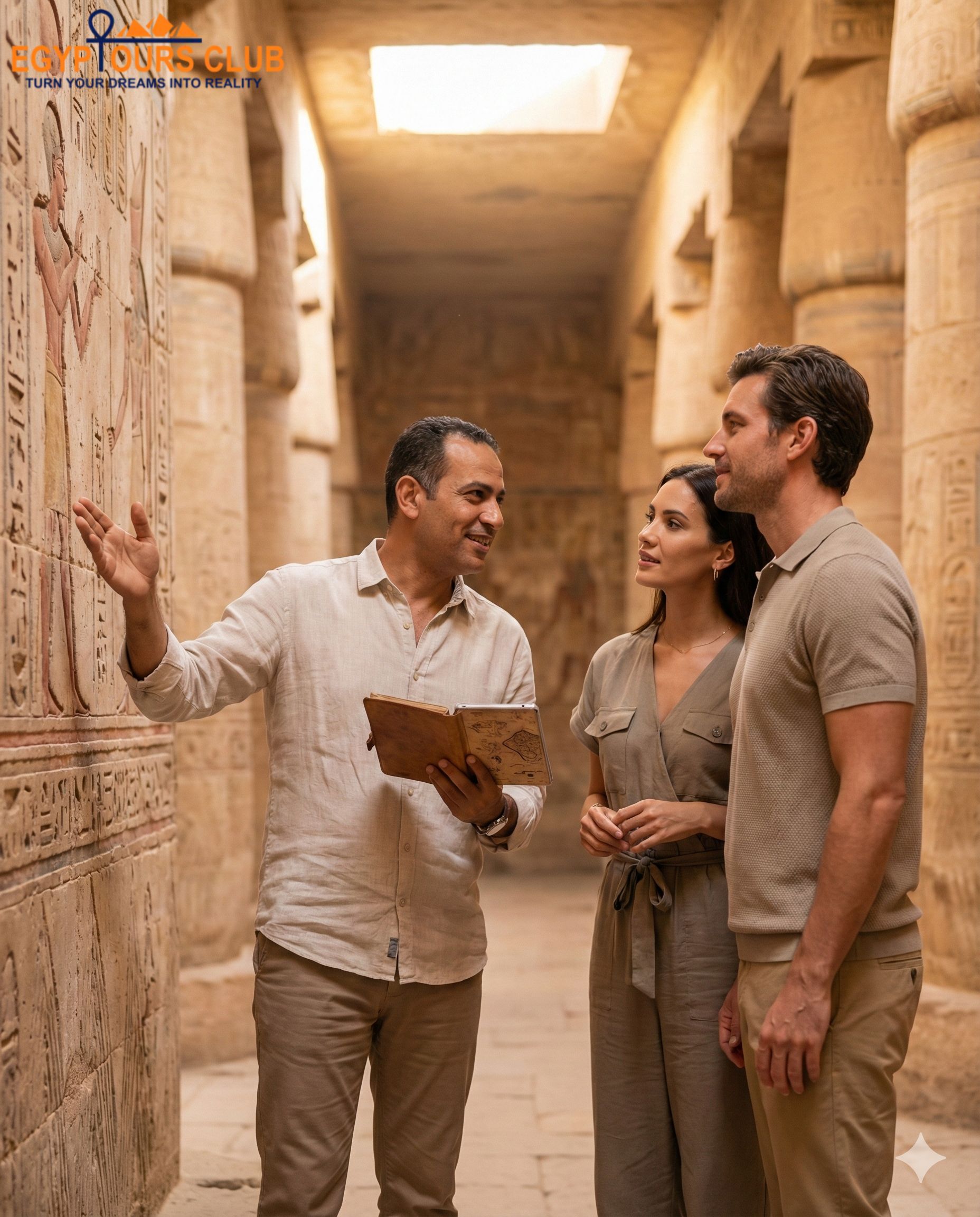 Private Egypt tour with an expert Egyptologist guide inside an ancient temple
