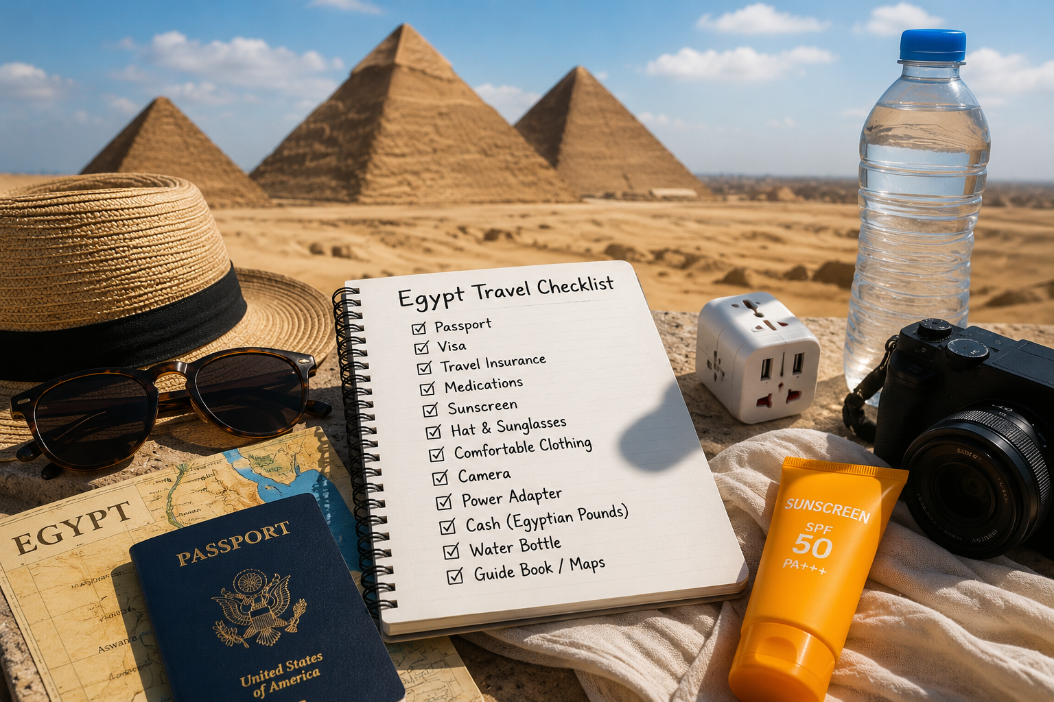 Lista de verificación de viaje a Egipto
