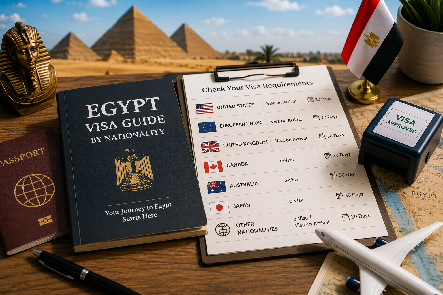 Guía de visas de Egipto por nacionalidad