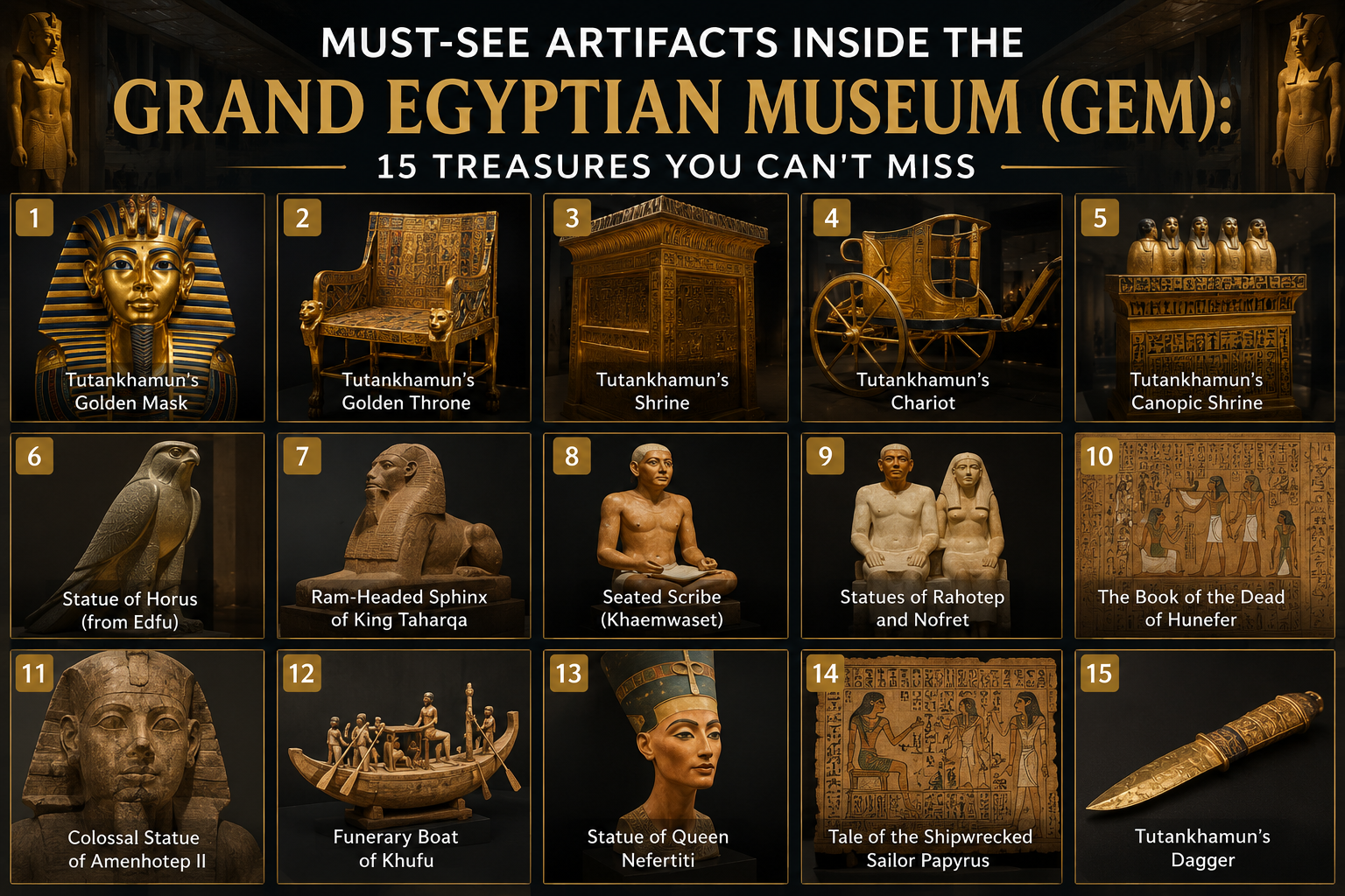 Los Imprescindibles del Gran Museo Egipcio (GEM): 15 Tesoros que No Puedes Perderte . banner
