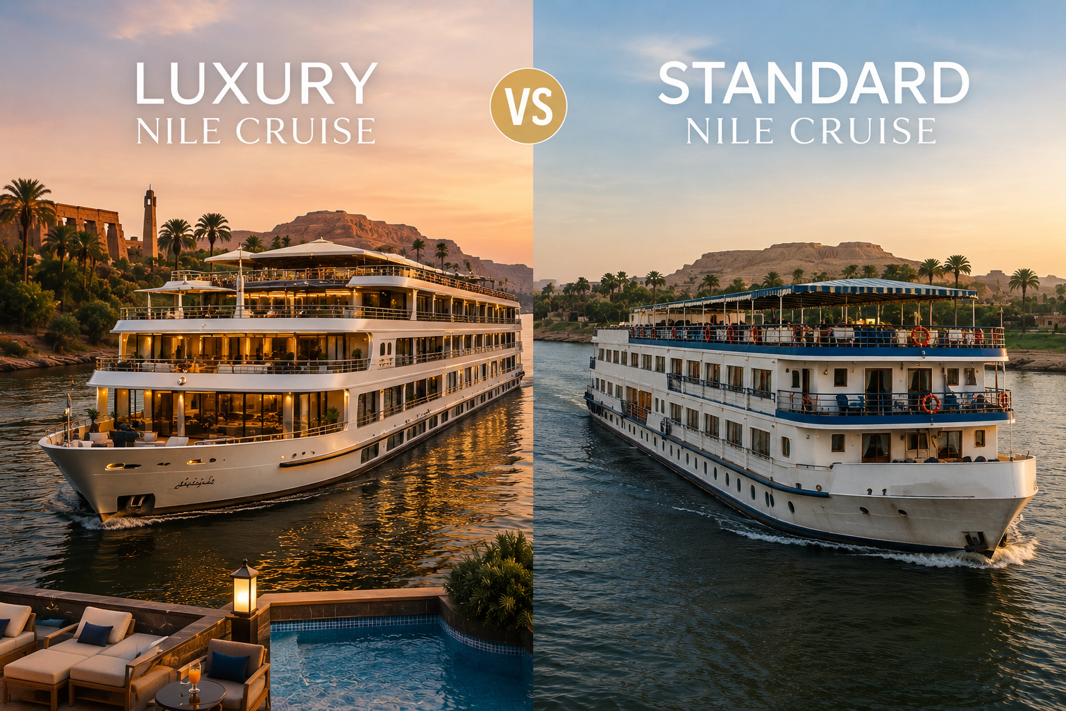 Crucero por el Nilo de Lujo vs Estándar: ¿Cuál es la Mejor Opción para tu Viaje a Egipto?