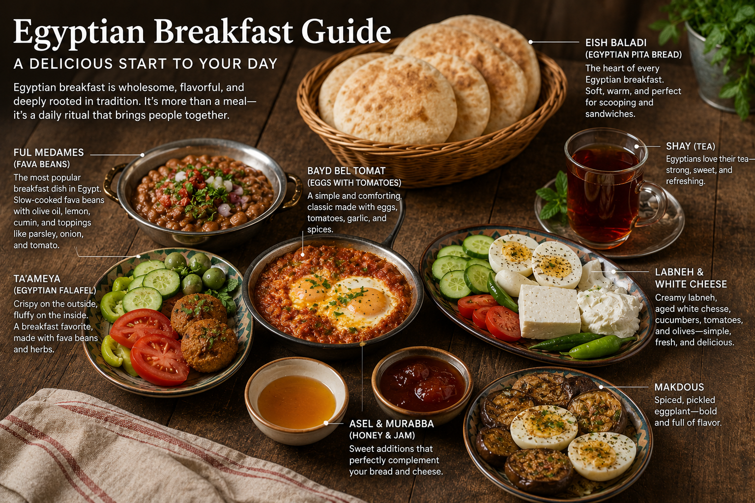 Guía del Desayuno Egipcio: Los Platos Tradicionales que Debes Probar en Egipto . banner