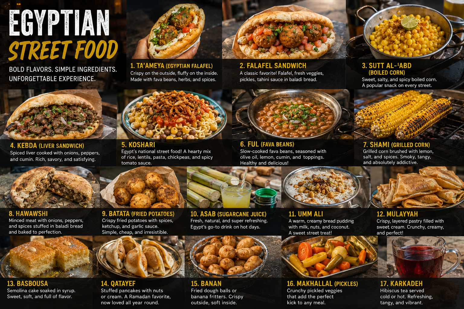 Comida Callejera Egipcia: 20 Deliciosos Platos Locales que Debes Probar en Egipto