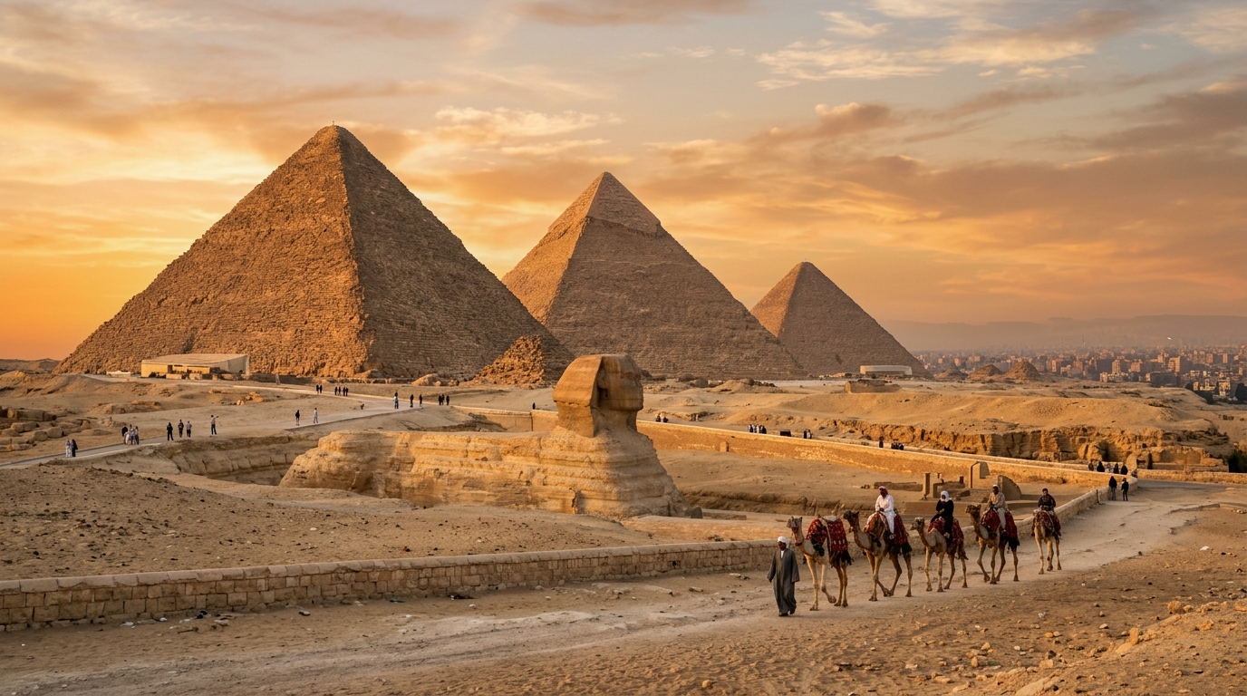 The Pyramids of Giza . banner