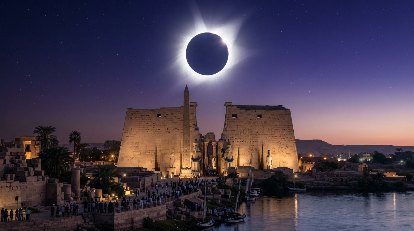 Eclissi Solare Totale a Luxor 2027: La Guida Definitiva per Vivere l'Evento Astronomico del Secolo in Egitto . banner