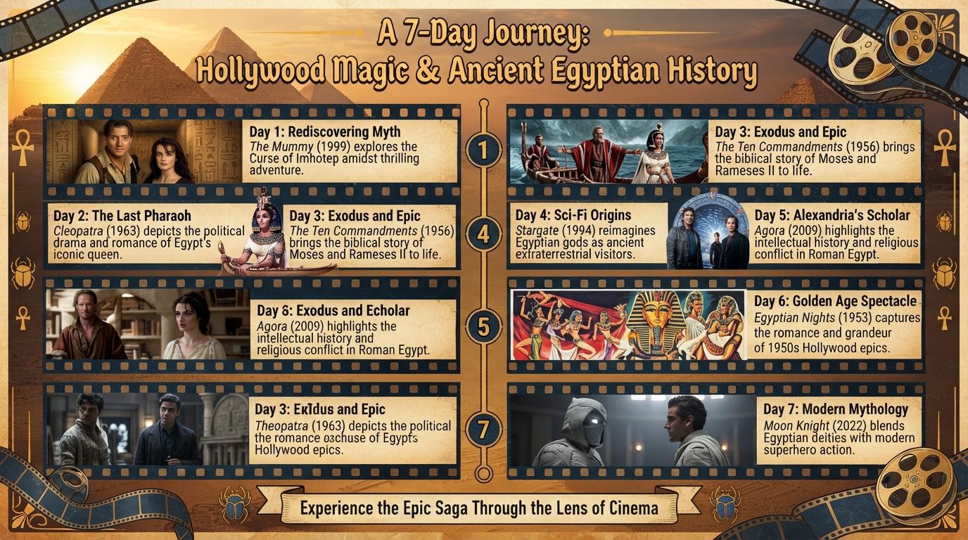 Viaggio Cinematografico di 7 Giorni in Egitto: Dai Set di Hollywood ai Tesori dell'Antico Egitto