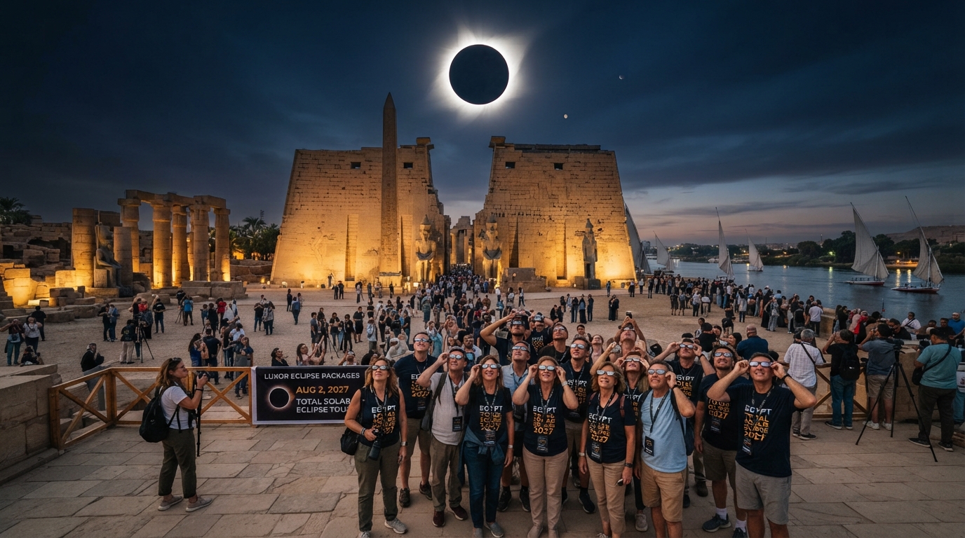 Egypt Solar Eclipse 2027 Tours | Witness Totality in Luxor . banner