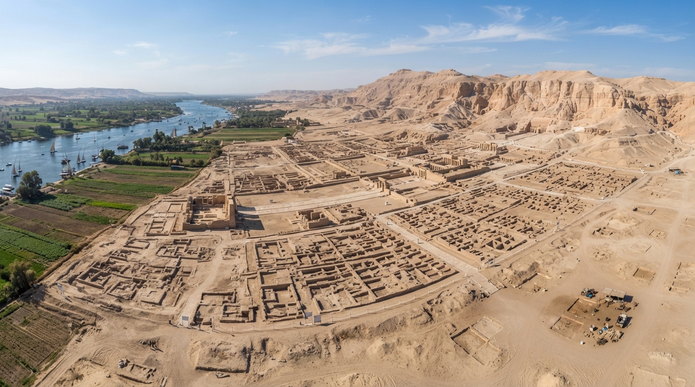 Tell El Amarna in Minya, Egypt . banner