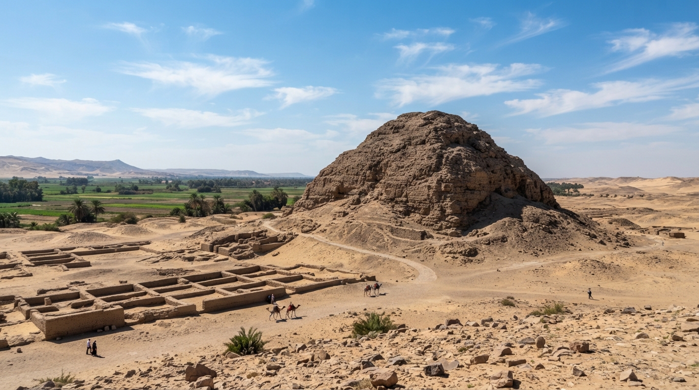 Lahun Pyramid (El Lahun), Egypt . banner