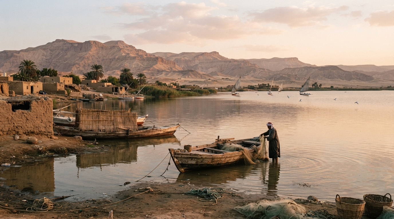 Lake Qarun, Fayoum . banner