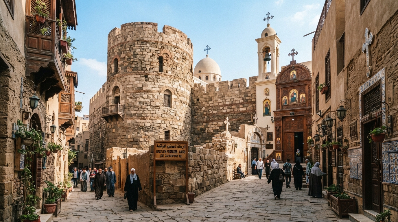 Babylon Fortress in Cairo . banner
