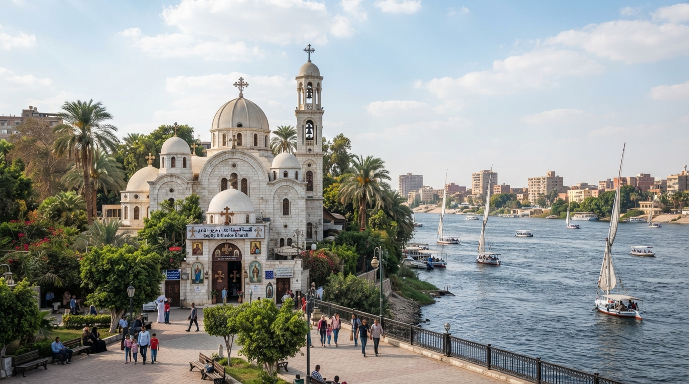 Virgin Mary Church in Maadi . banner