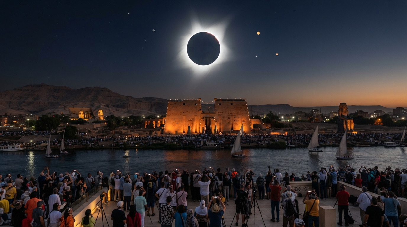 Eclissi Solare Luxor 2027: Orari, Meteo e Scienza | Egypt Tours Club