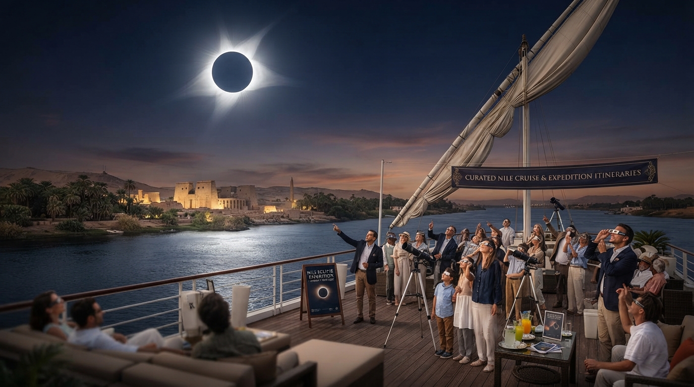 Itinerari Selezionati in Crociera sul Nilo e Spedizioni per l’Eclissi Solare Totale 2027 . banner