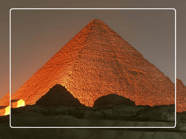 The optional tour of The Pyramids' Light Show