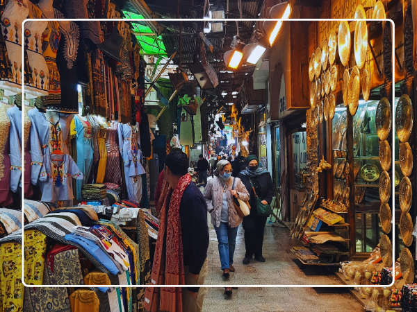 Walking for one hour in Khan El Khalili Bazaar