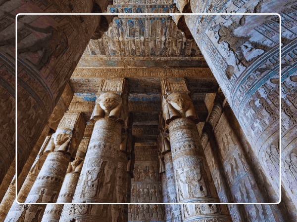 Visiting the preserved temple of Dendera.